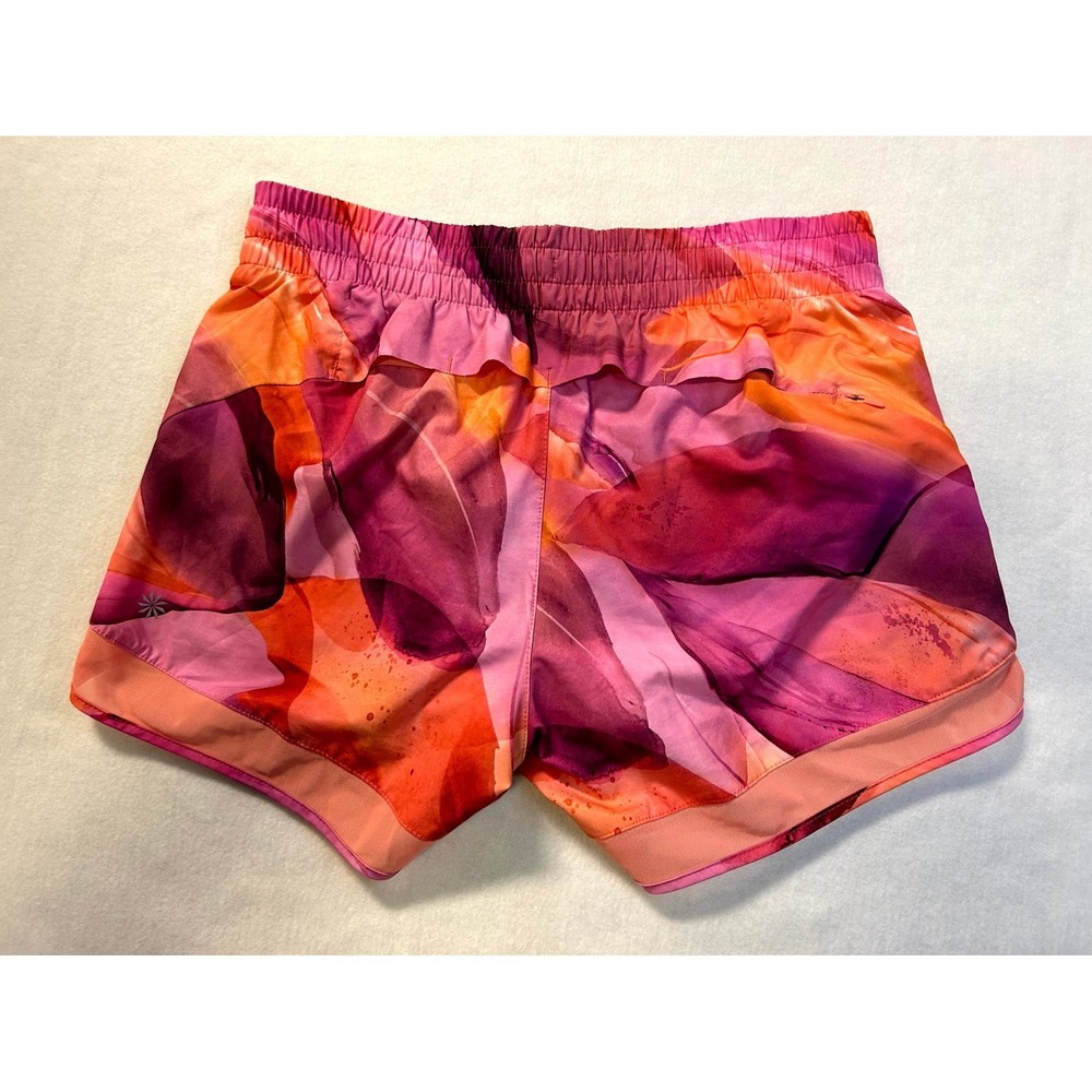 Athlet Printed Mesh Racer Run Shorts 4" Workout Running Watercolor Size Small - Picture 6 of 13
